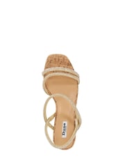 Dune London Gold Kalia Embellished Low Cork Wedge Sandals - Image 4 of 6