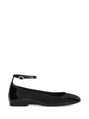 Dune London Black Hoop Ankle Strap Ballet Shoes - Image 2 of 6