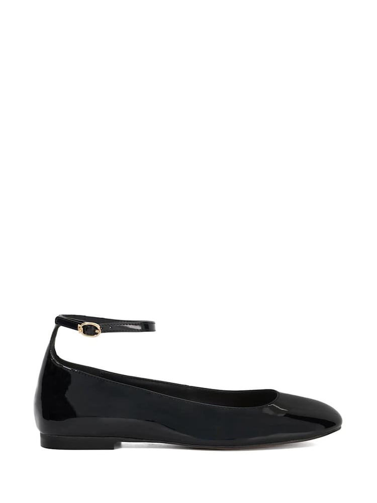 Dune London Black Hoop Ankle Strap Ballet Shoes - Image 2 of 6