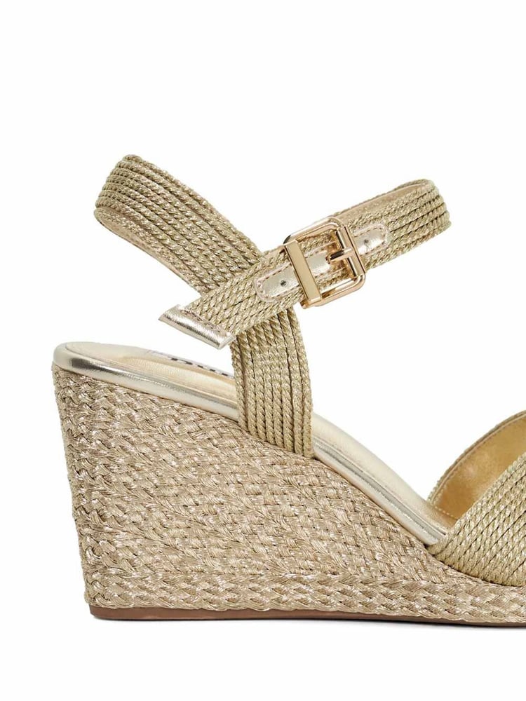 Dune London Gold/Red Lope Cross Over Strap Sandals - Image 6 of 6