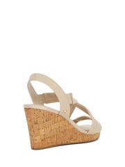 Dune London Cream Regular Fit Kamies Cross Strap Wedge Sandals - Image 4 of 6