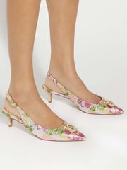 Dune London Pink Light Contact Branded Block Slingback Court Heels - Image 1 of 6