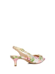 Dune London Pink Light Contact Branded Block Slingback Court Heels - Image 4 of 6