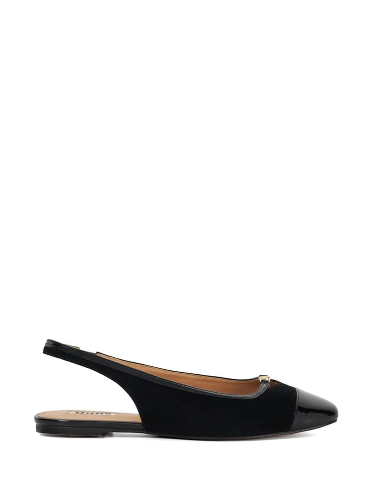Dune London Black Hanna Slingback Toe Cap Flat Shoes - Image 1 of 6
