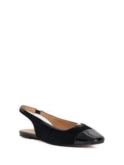Dune London Black Hanna Slingback Toe Cap Flat Shoes - Image 2 of 6