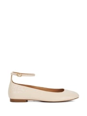 Dune London Cream Hoop Ankle Strap Ballet Shoes - Image 2 of 6