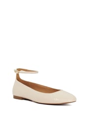 Dune London Cream Hoop Ankle Strap Ballet Shoes - Image 3 of 6