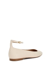 Dune London Cream Hoop Ankle Strap Ballet Shoes - Image 5 of 6