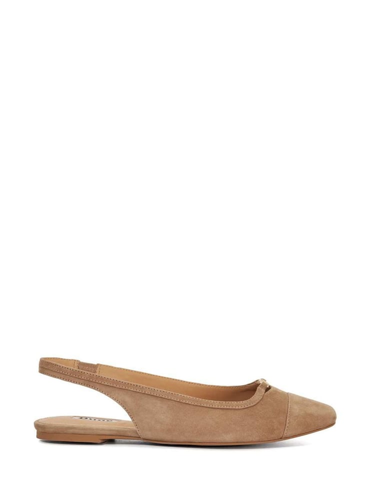 Dune London Brown Hanna Slingback Toe Cap Flat Shoes - Image 1 of 6