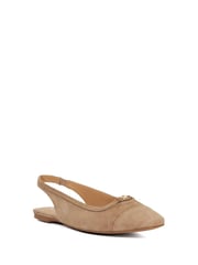 Dune London Brown Hanna Slingback Toe Cap Flat Shoes - Image 2 of 6
