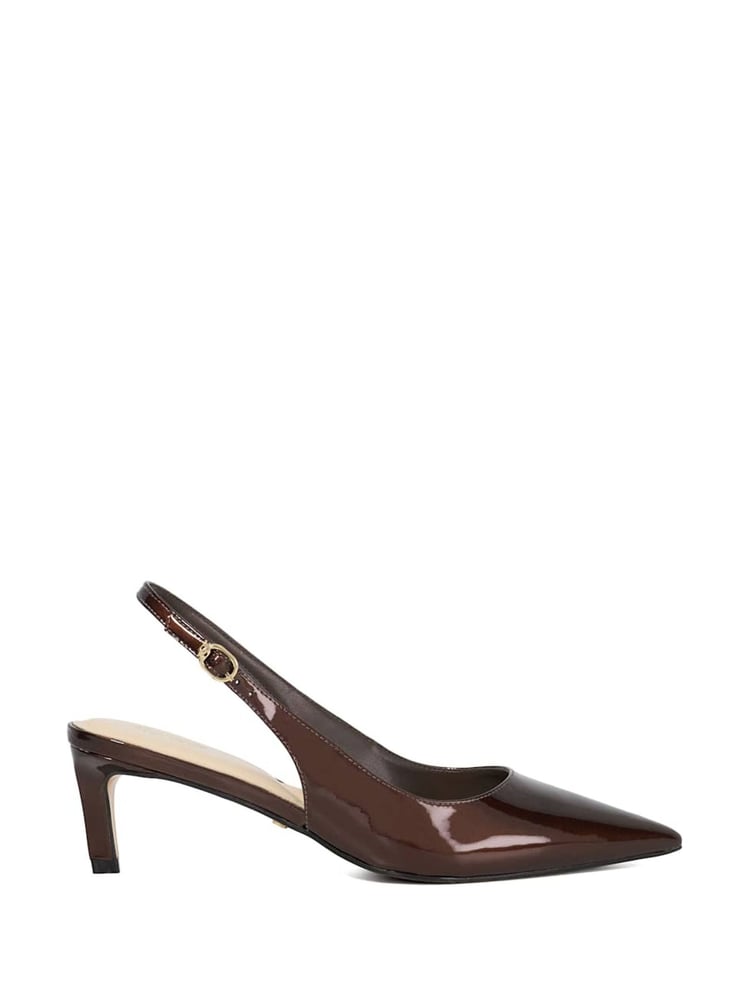 Dune London tan Brown Celinna Set Back Kitten Slingback Shoes - Image 2 of 6
