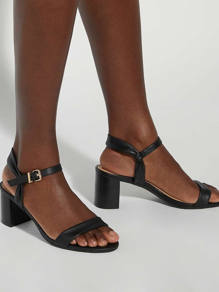 Dune London Black Standard Fit Jaliz Two Part Heel Sandals - Image 6 of 6