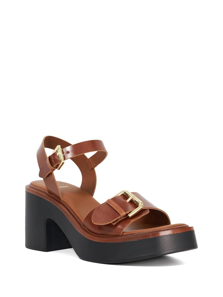 Dune London Red Jupiter Buckle Flatform Sandals - Image 2 of 6