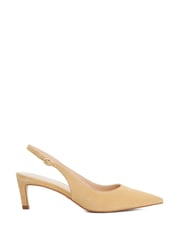 Dune London Cream Celinna Set Back Kitten Slingback Shoes - Image 1 of 5