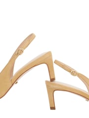 Dune London Cream Celinna Set Back Kitten Slingback Shoes - Image 5 of 5