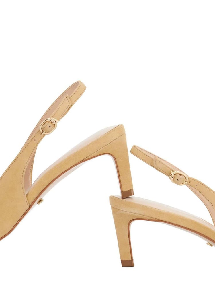 Dune London Cream Celinna Set Back Kitten Slingback Shoes - Image 5 of 5
