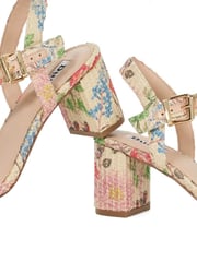 Dune London Natural Nude Standard Fit Merisa Block Heel Sandals - Image 5 of 6