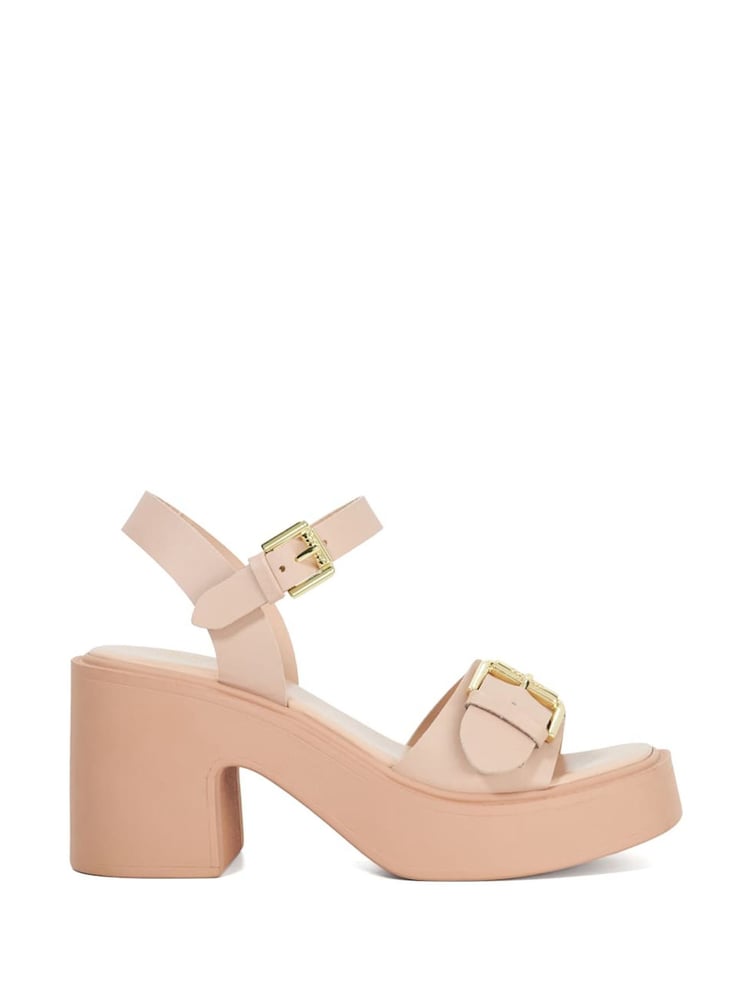 Dune London Pink Jupiter Buckle Flatform Sandals - Image 1 of 5