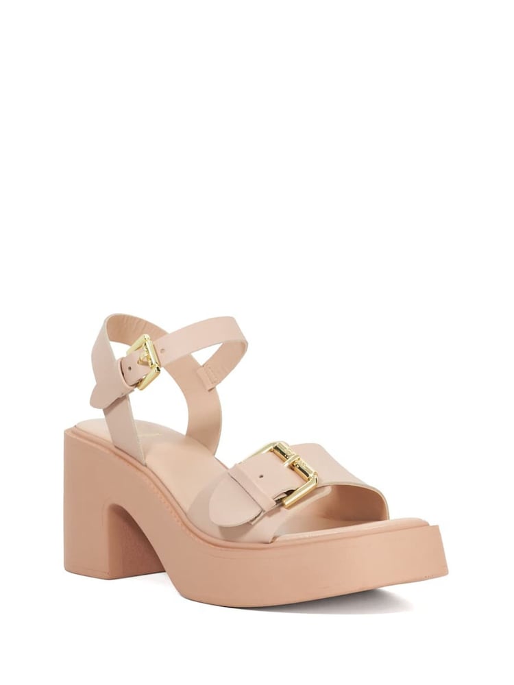 Dune London Pink Jupiter Buckle Flatform Sandals - Image 2 of 5