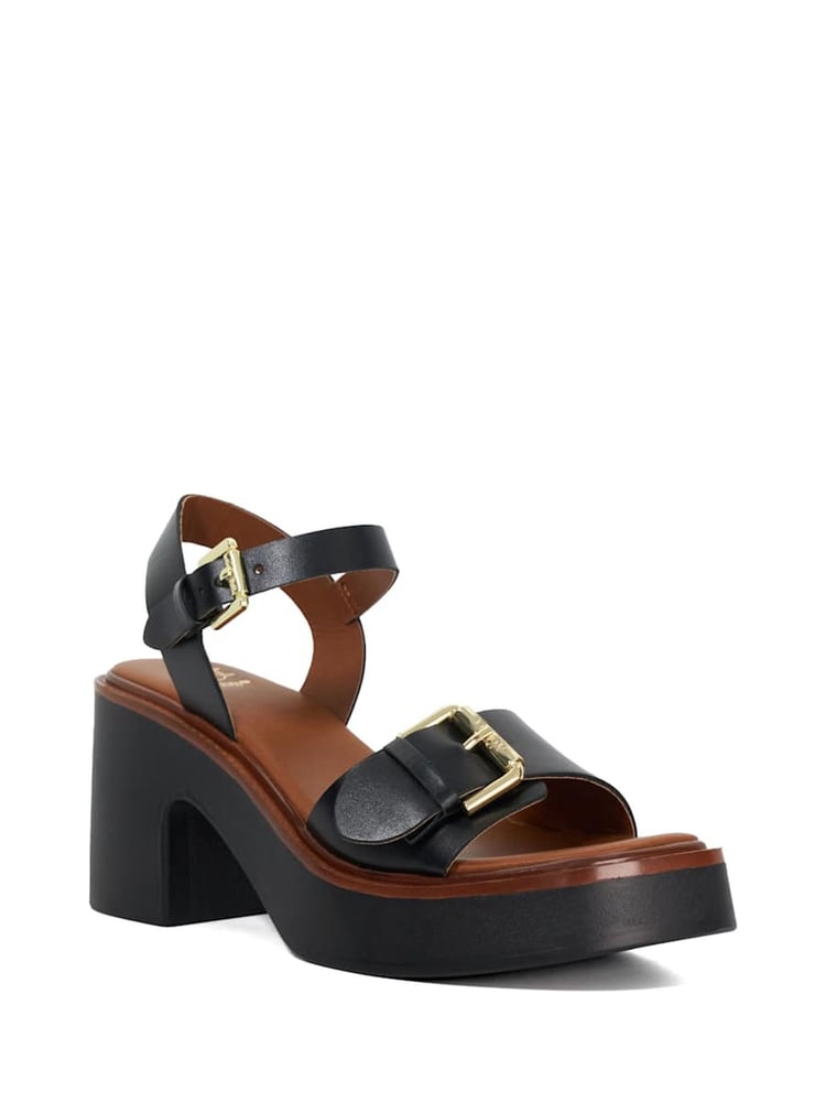 Dune London Black Dark Jupiter Buckle Flatform Sandals - Image 2 of 5