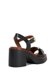 Dune London Black Dark Jupiter Buckle Flatform Sandals - Image 3 of 5