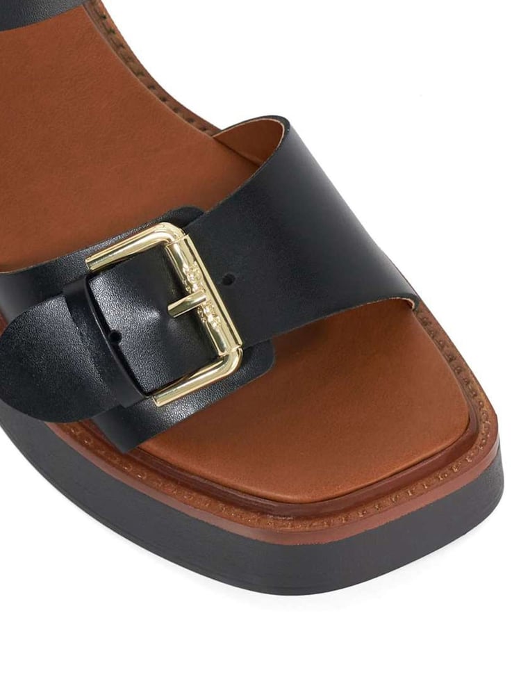 Dune London Black Dark Jupiter Buckle Flatform Sandals - Image 5 of 5