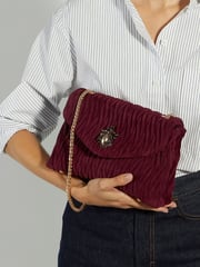Dune London Red Darling Bug Quilt Shoulder Bag - Image 6 of 6