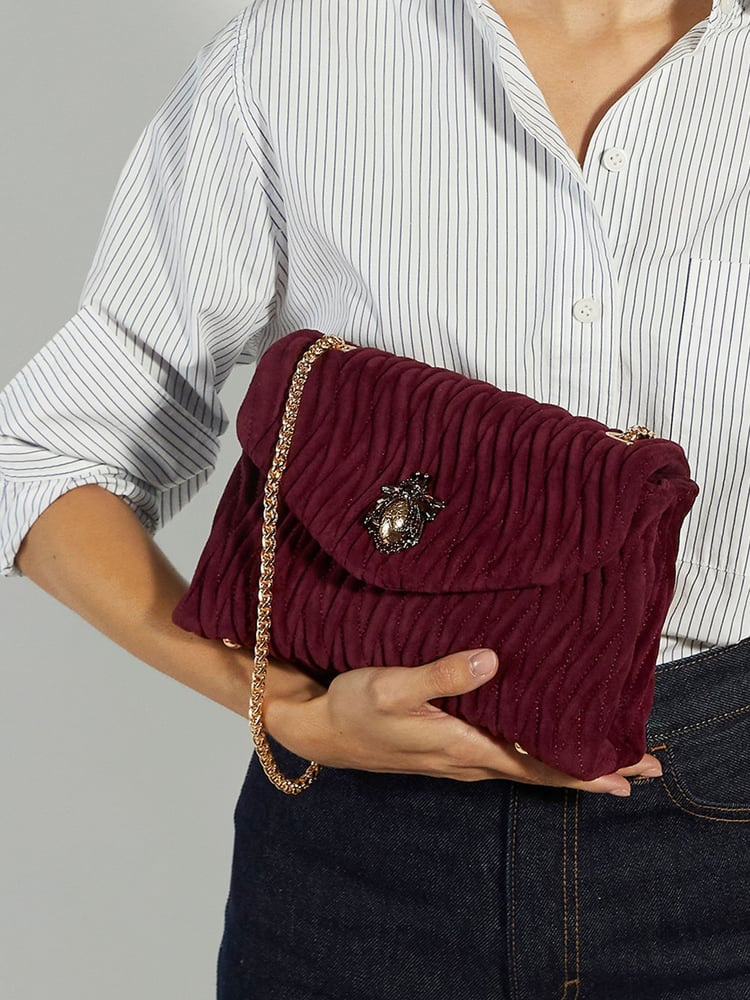 Dune London Red Darling Bug Quilt Shoulder Bag - Image 6 of 6