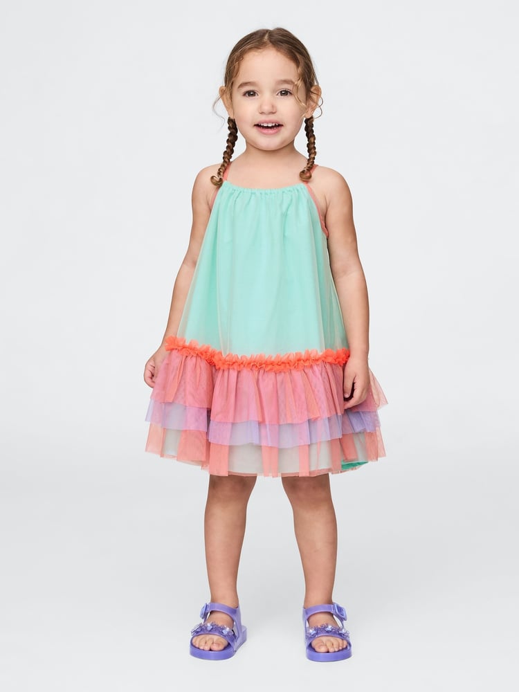 Gap Green Rainbow Sleeveless Mesh Tutu Dress (6mths-5yrs) - Image 1 of 4
