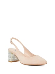 Dune London Pink Calena Jewelled Slingback Heels - Image 2 of 5