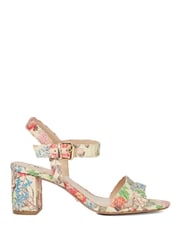 Dune London Cream Wide Fit Merisa 2 Part Block Heel Sandals - Image 2 of 6