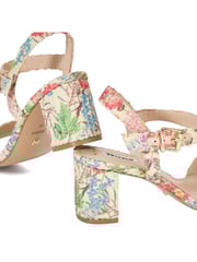 Dune London Cream Wide Fit Merisa 2 Part Block Heel Sandals - Image 6 of 6