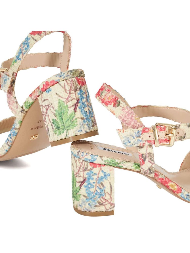 Dune London Cream Wide Fit Merisa 2 Part Block Heel Sandals - Image 6 of 6