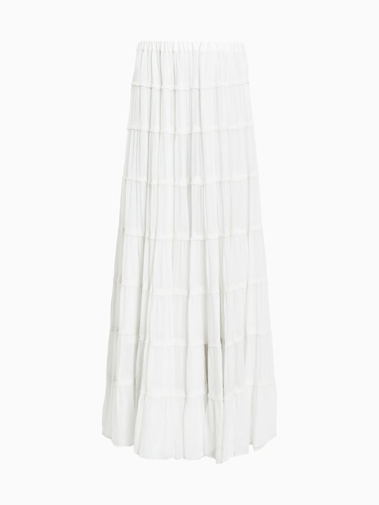 AllSaints White Eva Maxi Skirt - Image 7 of 7