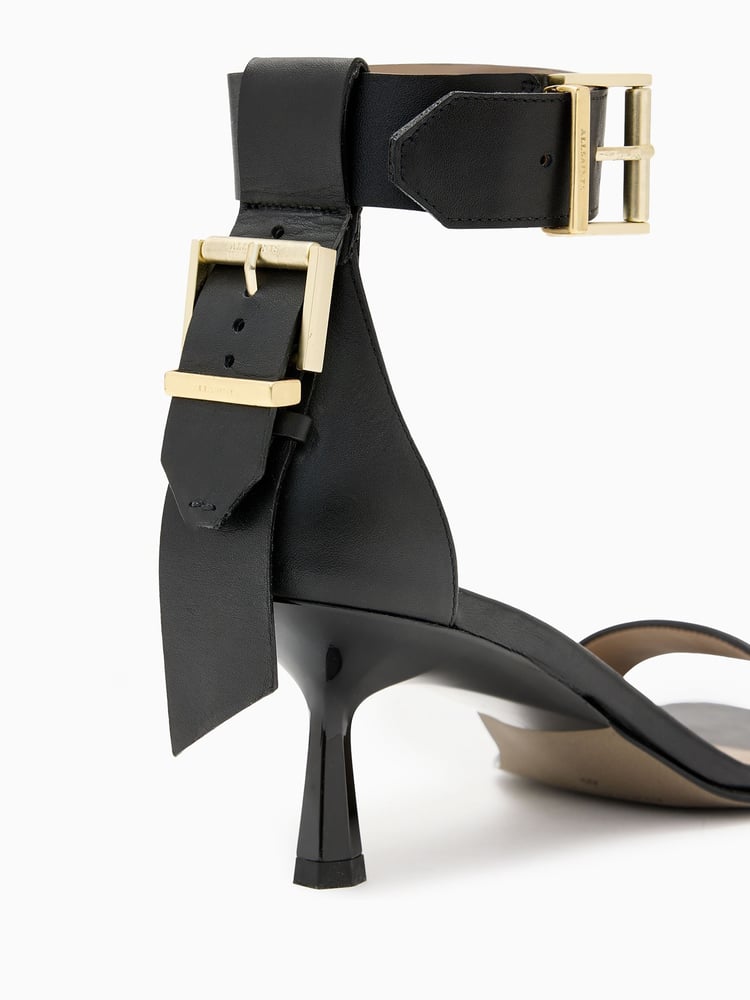 AllSaints Black Noir Low Sandals - Image 5 of 5