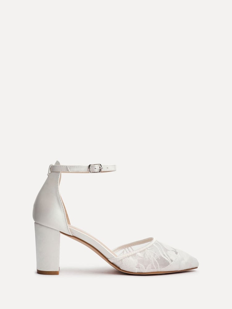Linzi Cream Essence Floral Lace Court Heels - Image 2 of 5