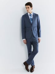 River Island Blue Ground Check Suit Jacket - Image 7 of 10