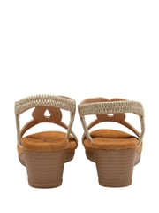 Dunlop Gold Tear-Drop Wedge Elasticated Sandals - Image 3 of 4