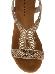 Dunlop Gold Tear-Drop Wedge Elasticated Sandals - Image 4 of 4