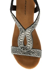 Dunlop Black Tear-Drop Wedge Elasticated Sandals - Image 3 of 3