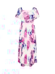 Yours Curve White London Abstract Square Neck Pleat Maxi Dress - Image 6 of 6