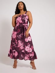 Yours Curve Purple London Flower Look Dress - Image 2 of 5