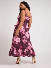 Yours Curve Purple London Flower Look Dress - Image 4 of 5