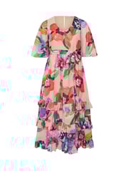 Yours Curve Pink London Floral Tiered V-Neck Maxi Dress - Image 6 of 6