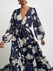 Joanna Hope Blue Romantic Ruffle Dress - Image 4 of 4