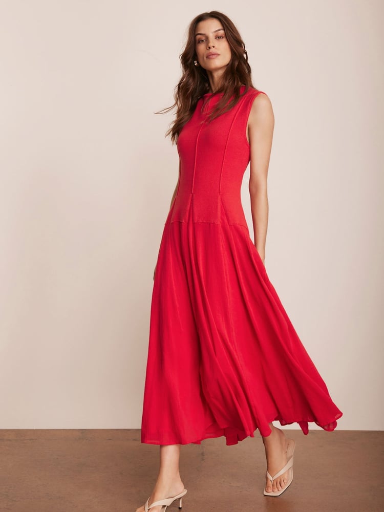 Mint Velvet Red Maxi Dress - Image 2 of 8