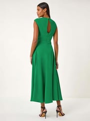Roman Green High Neck Pleated Midi Dress - Image 2 of 5