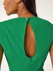 Roman Green High Neck Pleated Midi Dress - Image 5 of 5
