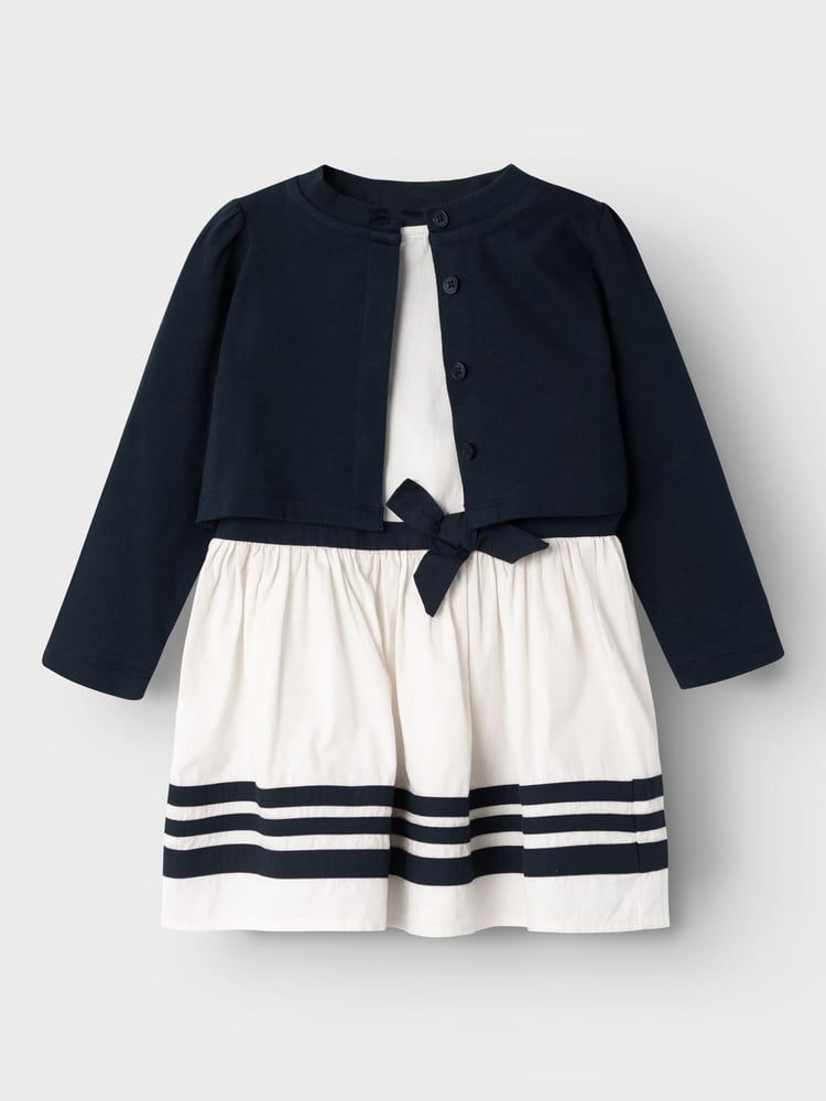 Name It White Cardigan And Occasion Dress Set - Image 1 of 3