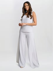 Gina Bacconi Chiffon Layered Slit Trousers - Image 1 of 6